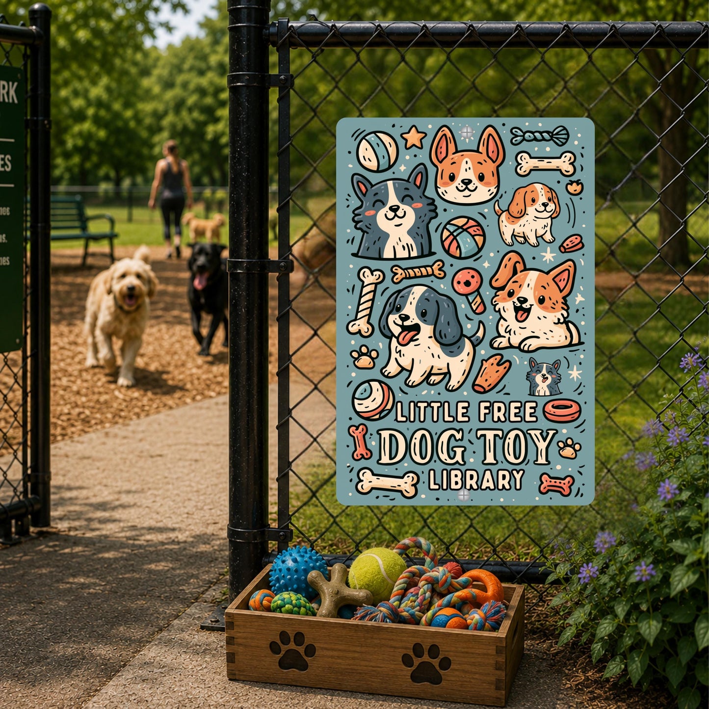 Little Free Dog Toys Sign