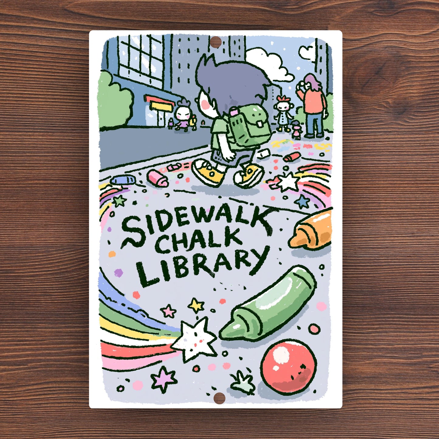 Sidewalk Chalk Free Library Sign