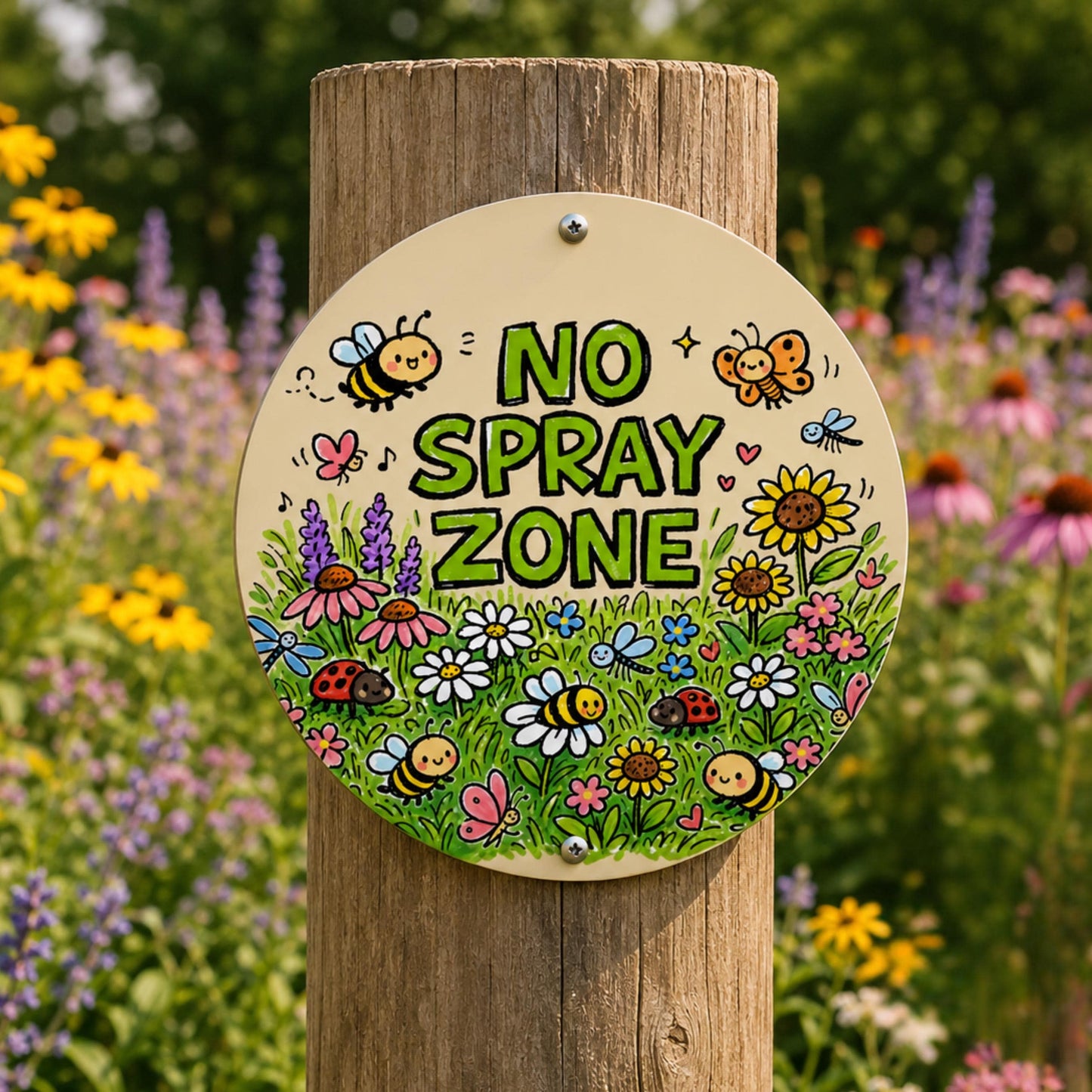 No Spray Zone Metal Sign