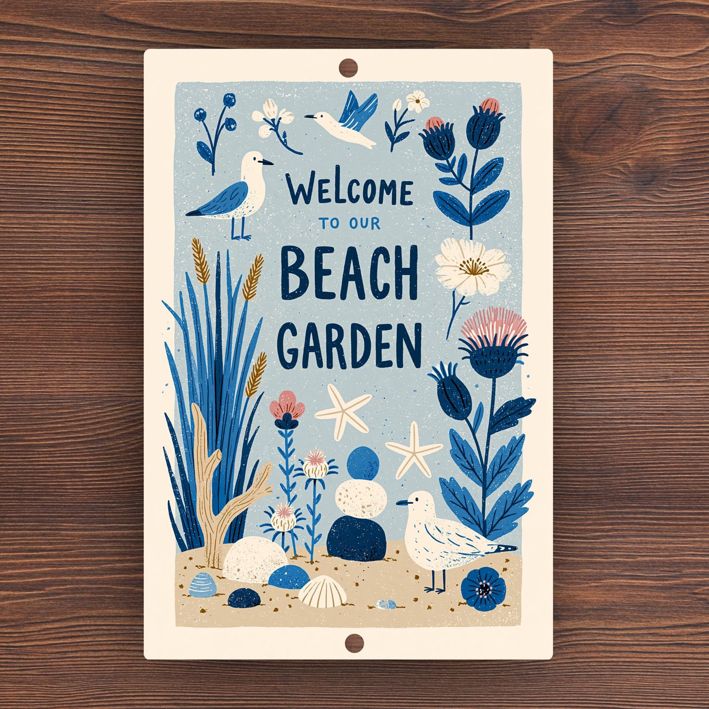 Beach Garden Metal Sign