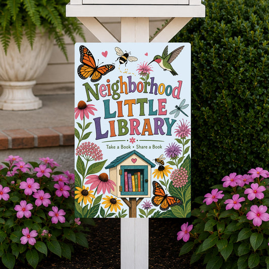 Neighborhood Library Sign
