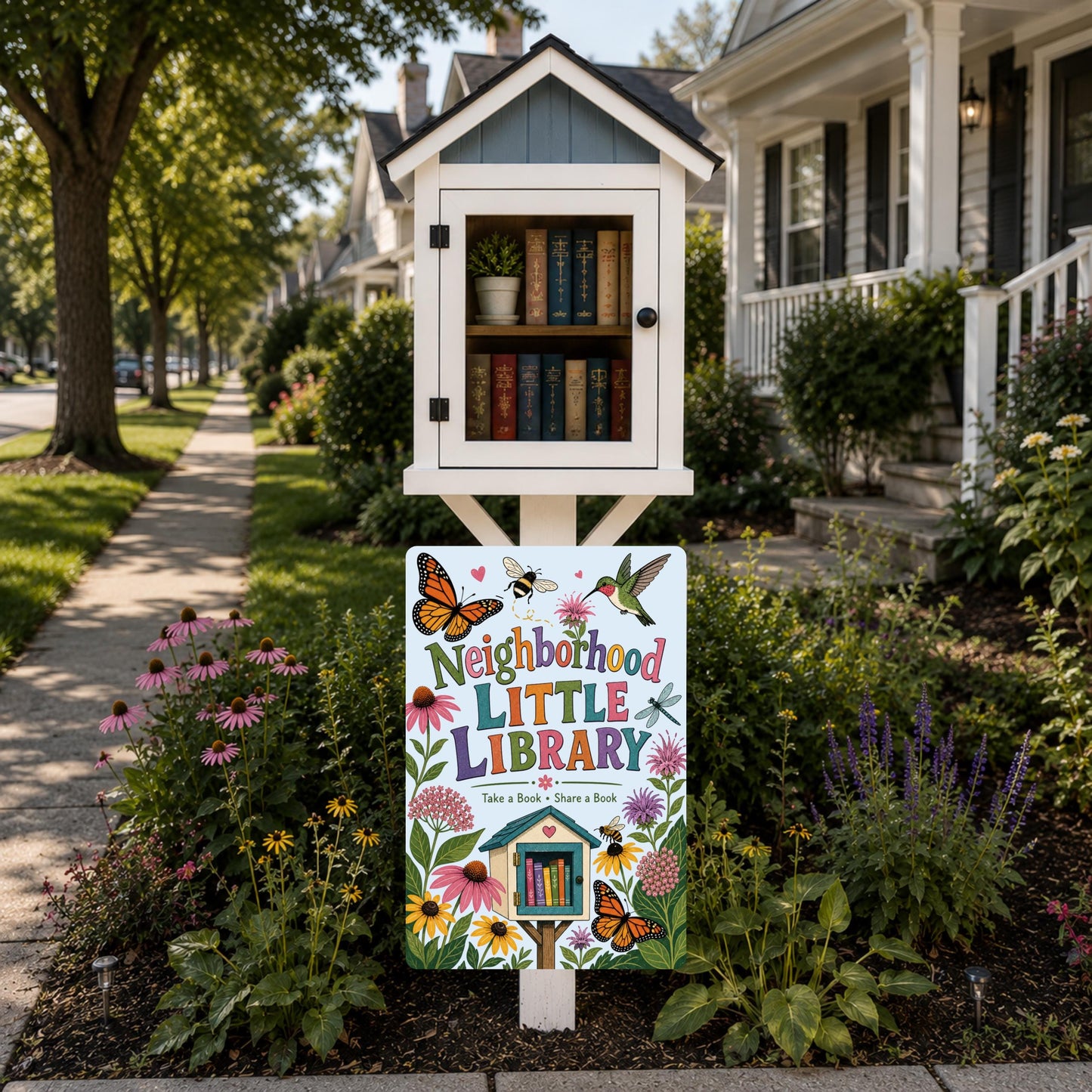Neighborhood Library Sign
