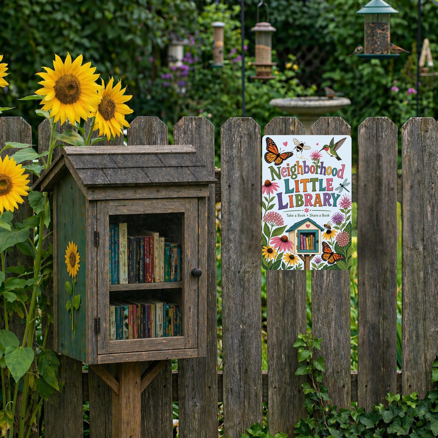 Neighborhood Library Sign
