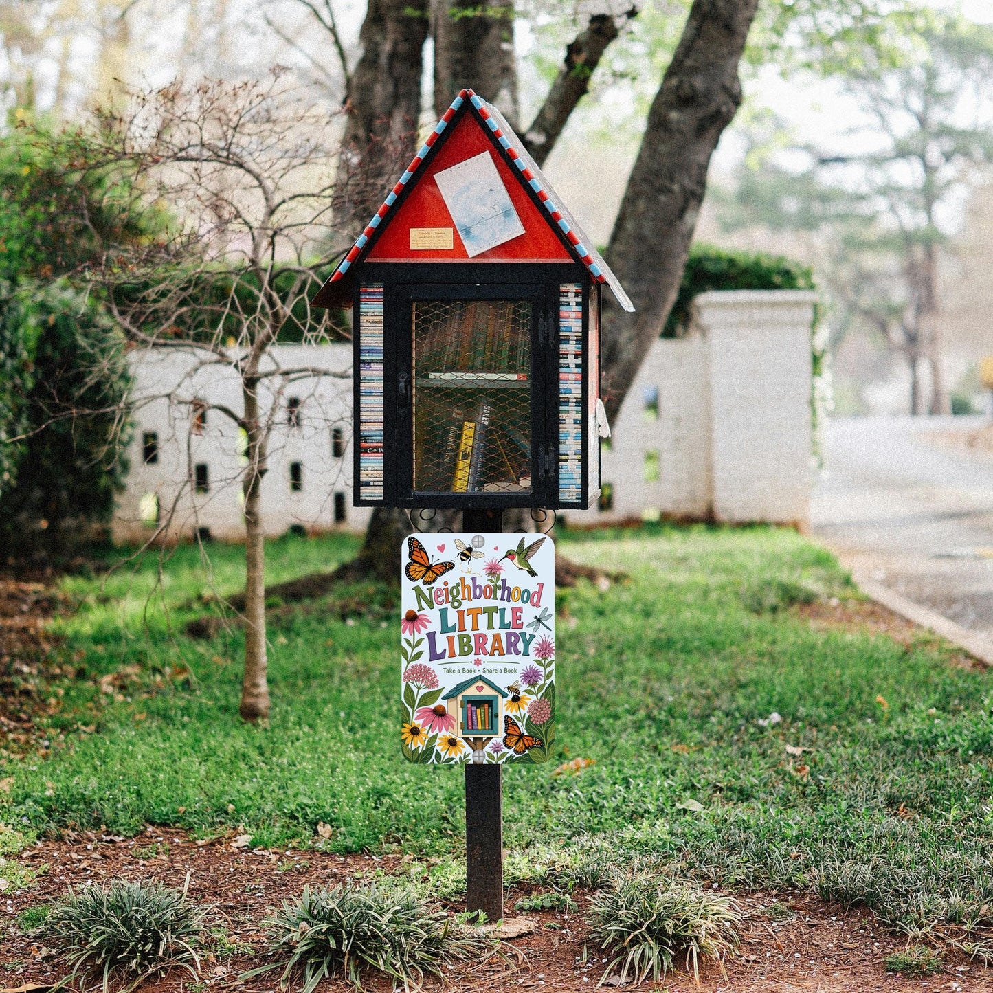 Neighborhood Library Sign
