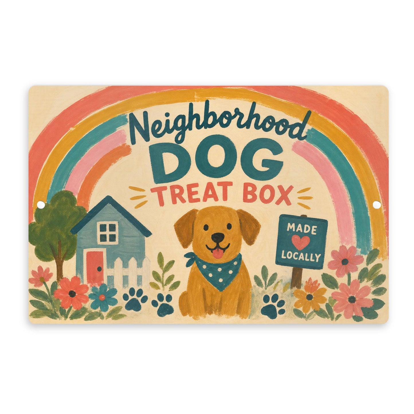 Dog Treat Box Metal Sign