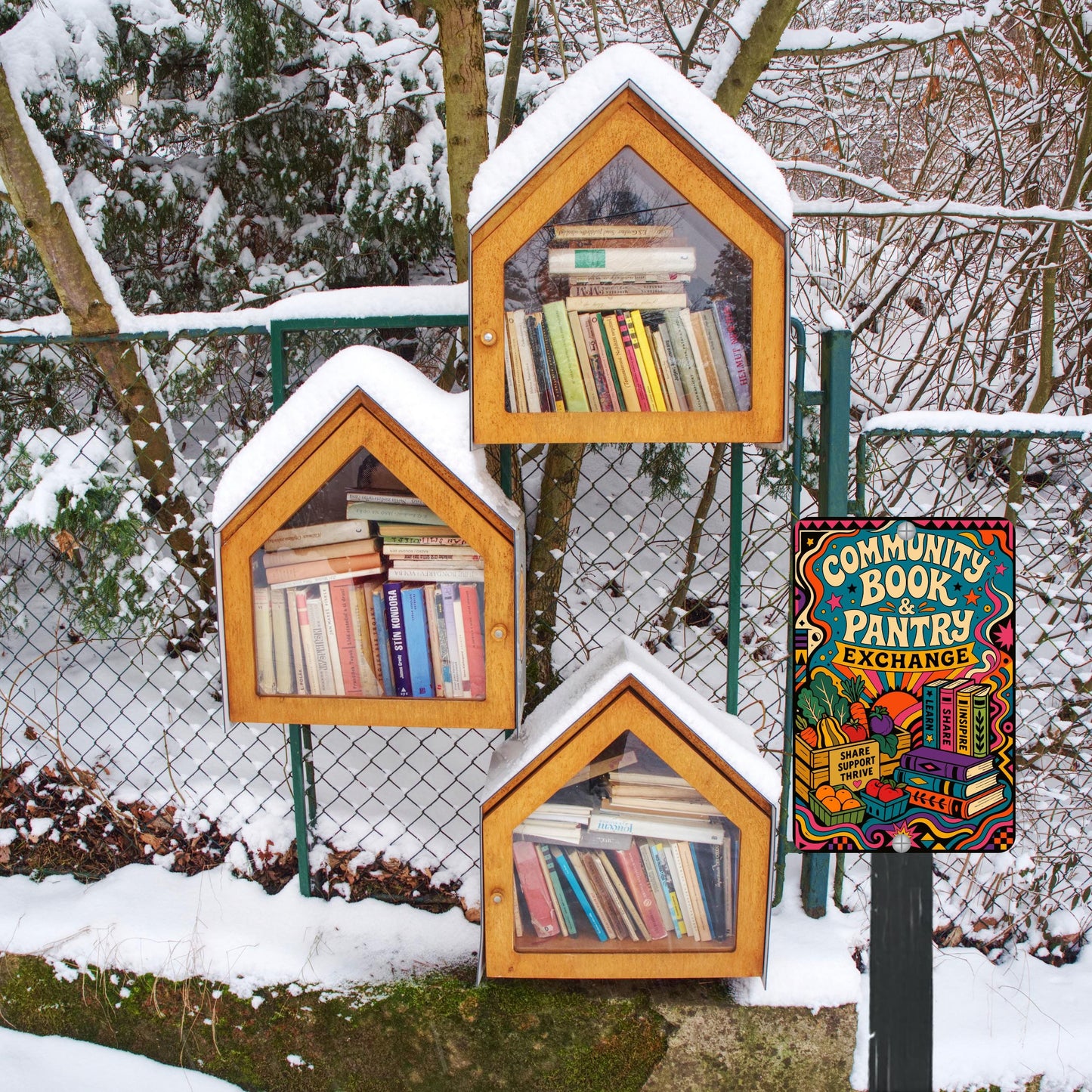 Community Book & Pantry Sign