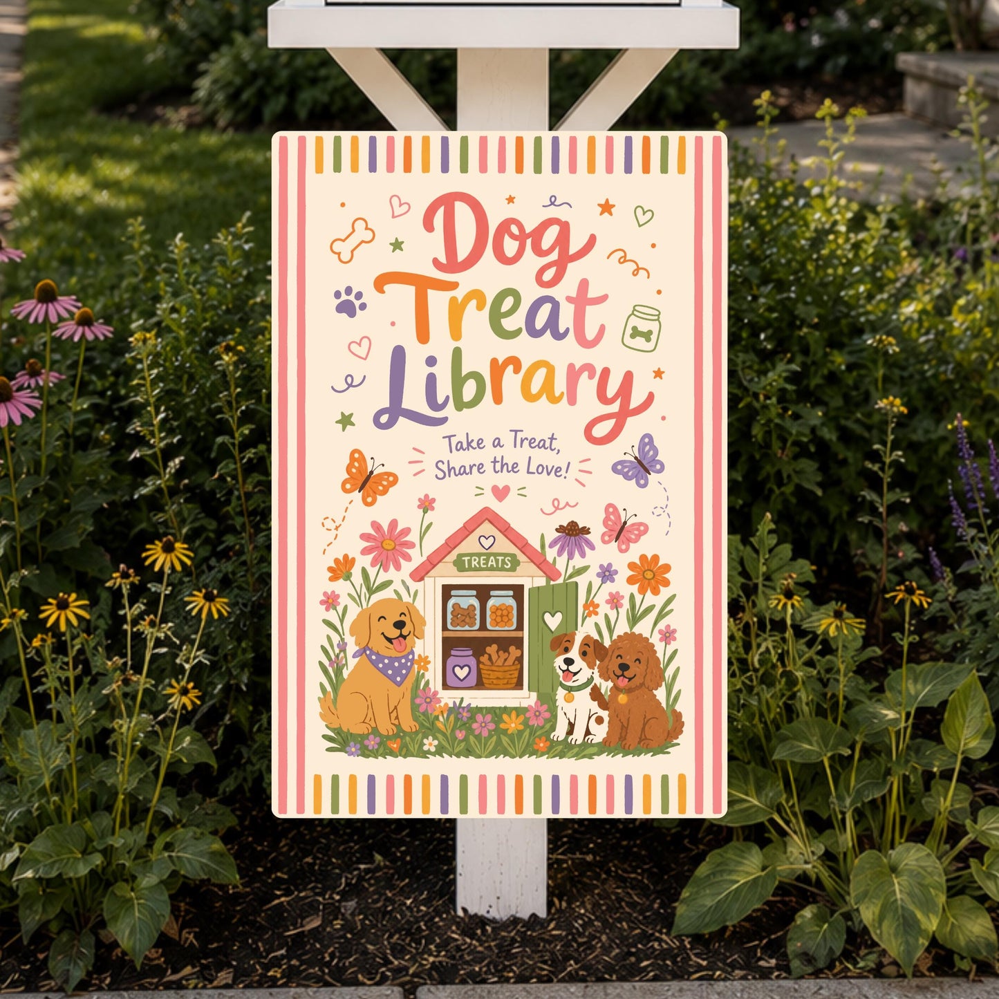Dog Treat Library Metal Sign