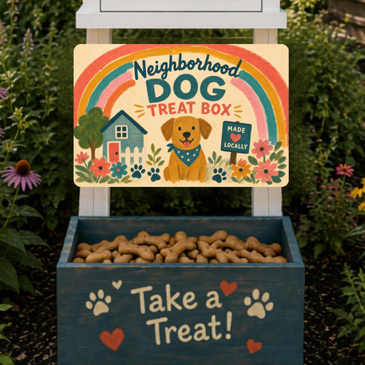 Dog Treat Box Metal Sign