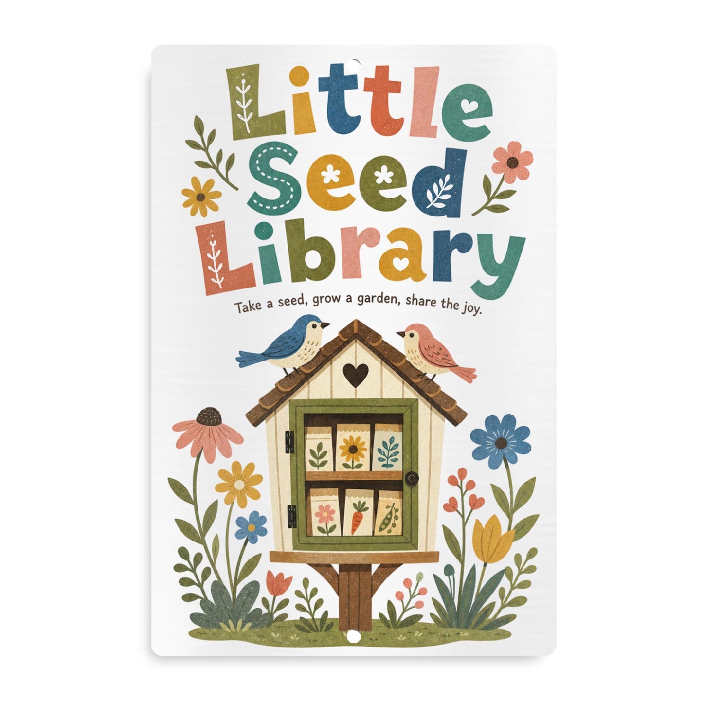 Little Seed Library Metal Sign
