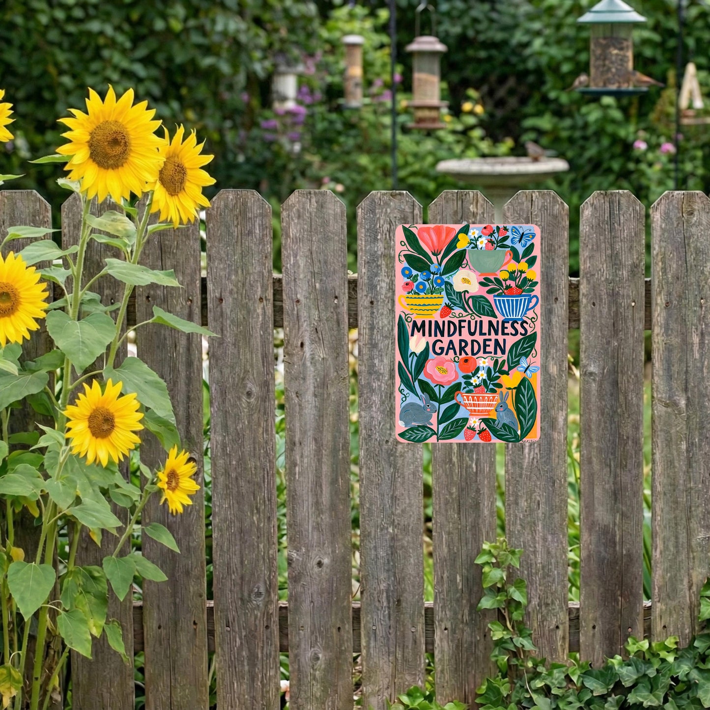 Mindfulness Garden Metal Sign