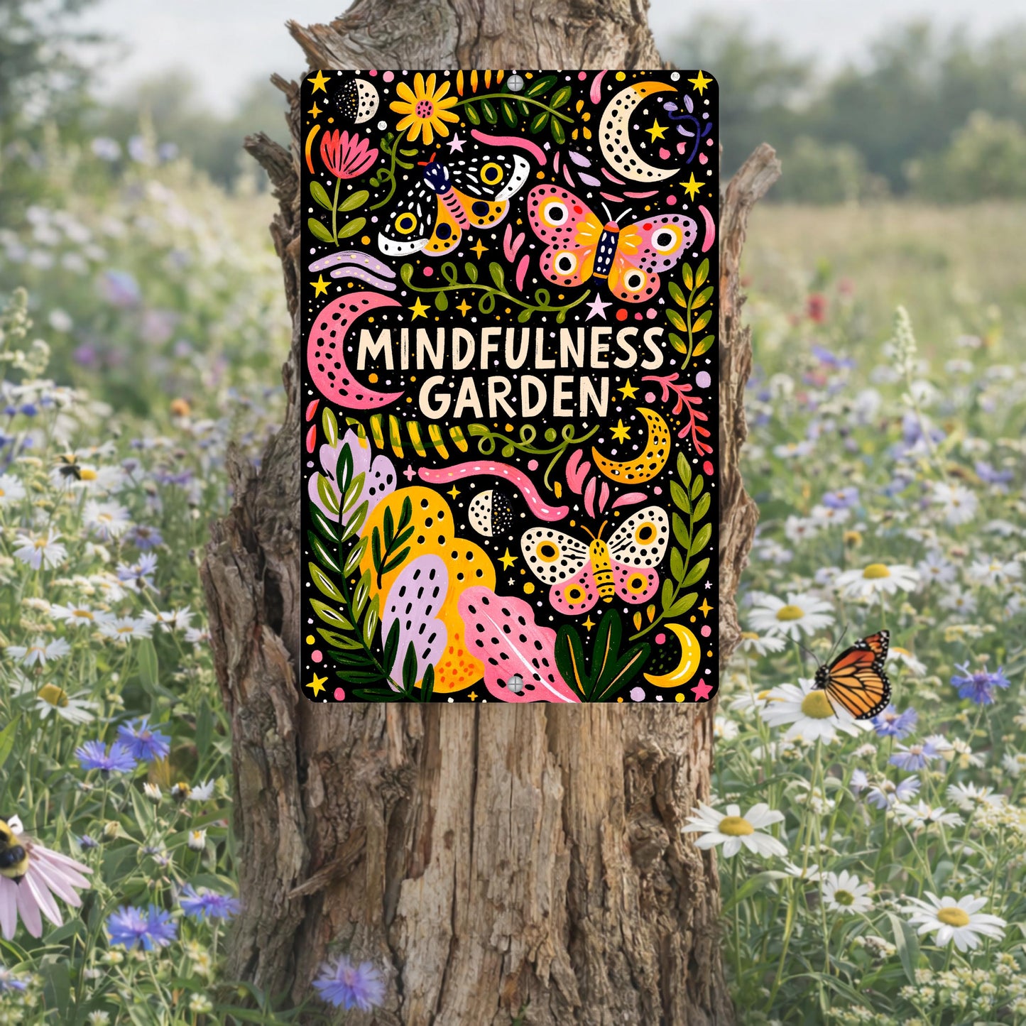 Mindfulness Garden Metal Sign
