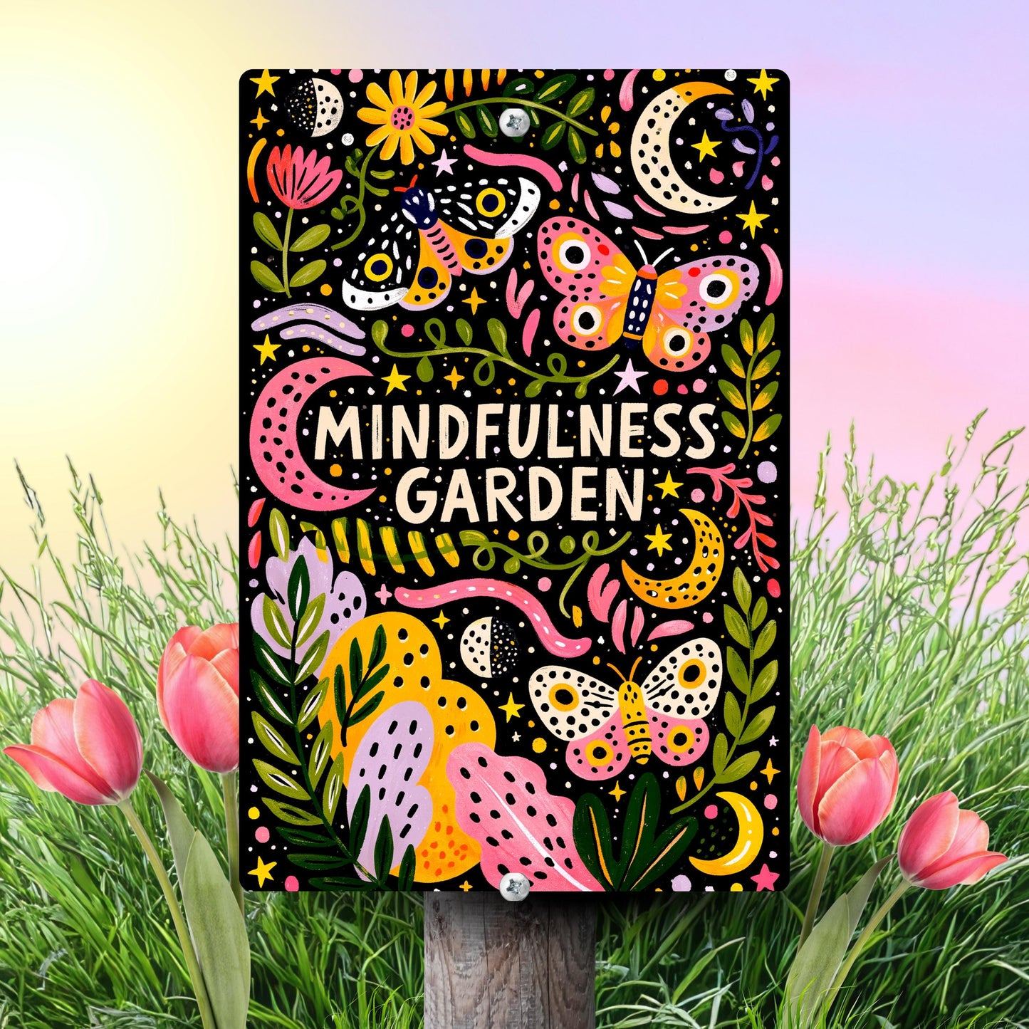 Mindfulness Garden Metal Sign