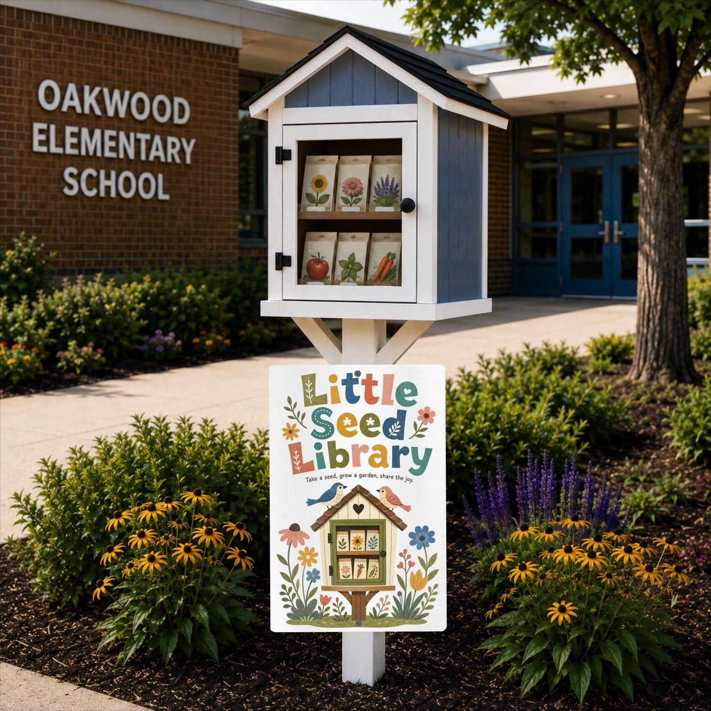 Little Seed Library Metal Sign