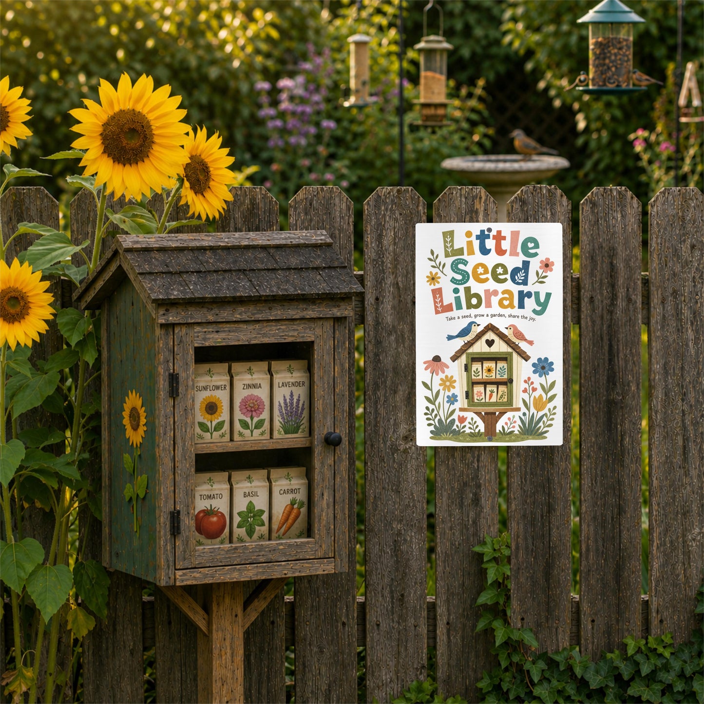 Little Seed Library Metal Sign