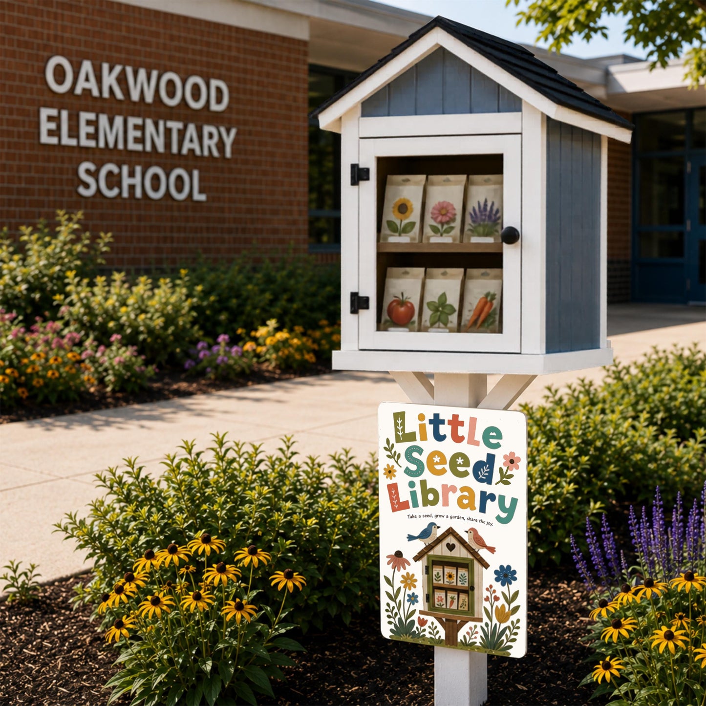 Little Seed Library Metal Sign