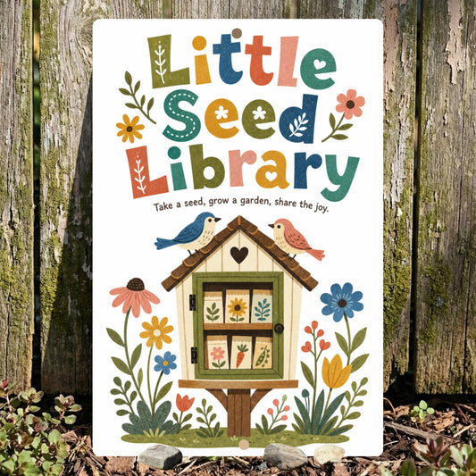 Little Seed Library Metal Sign