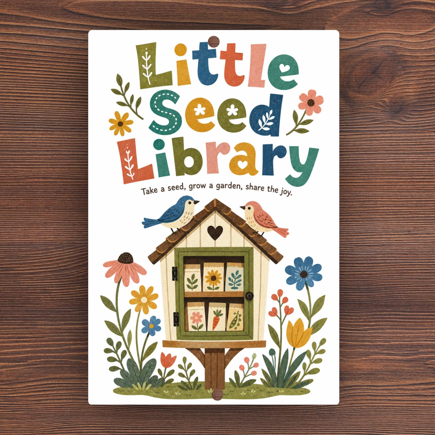 Little Seed Library Metal Sign