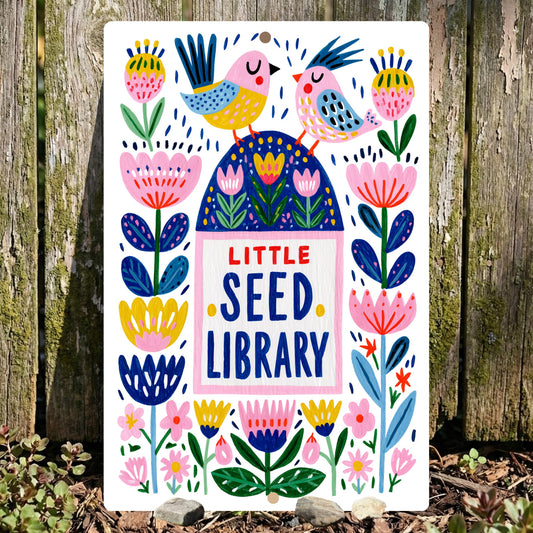 Little Seed Library Metal Sign