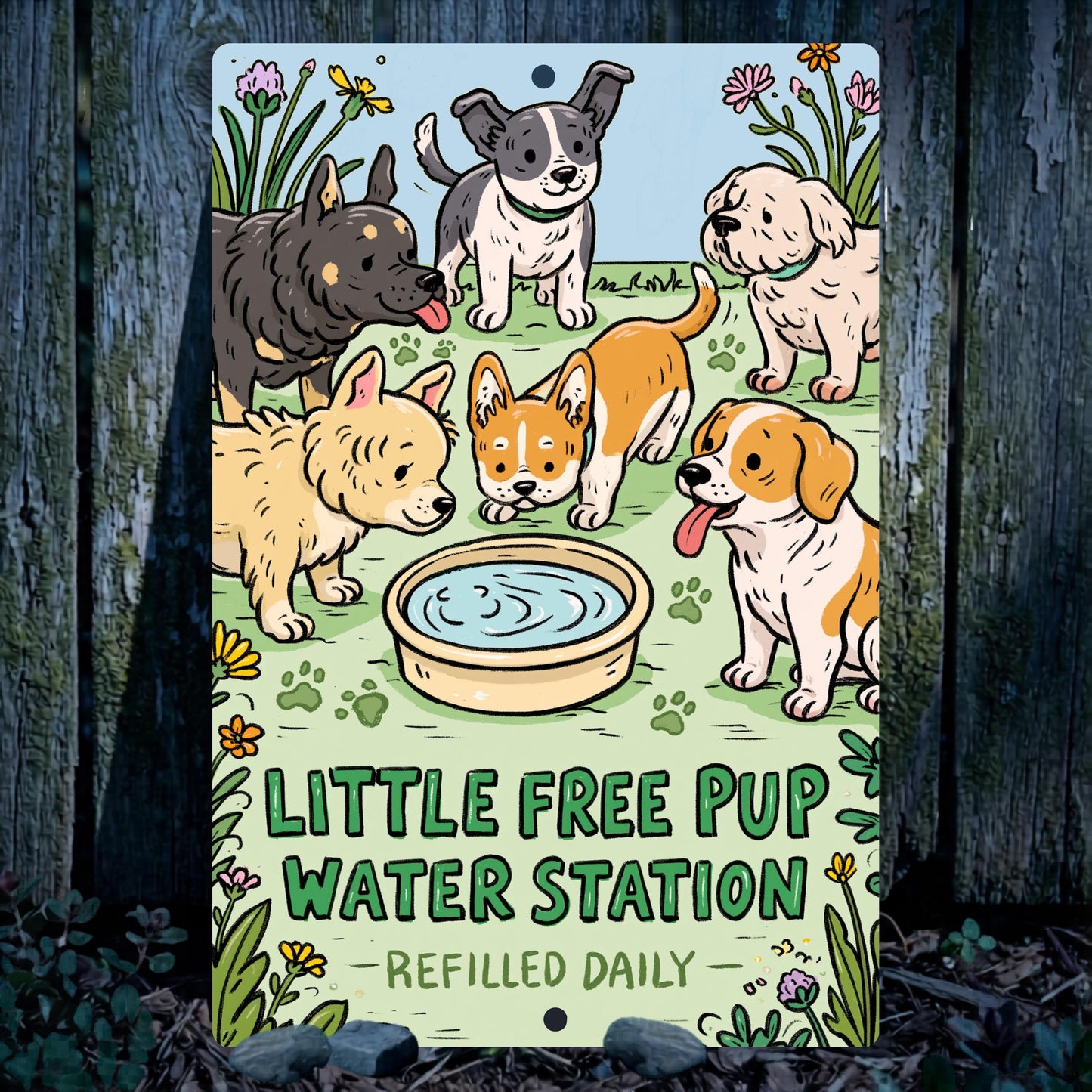 Dog Hydration Station Metal Sign