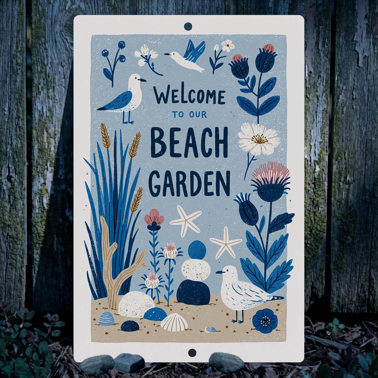 Beach Garden Metal Sign