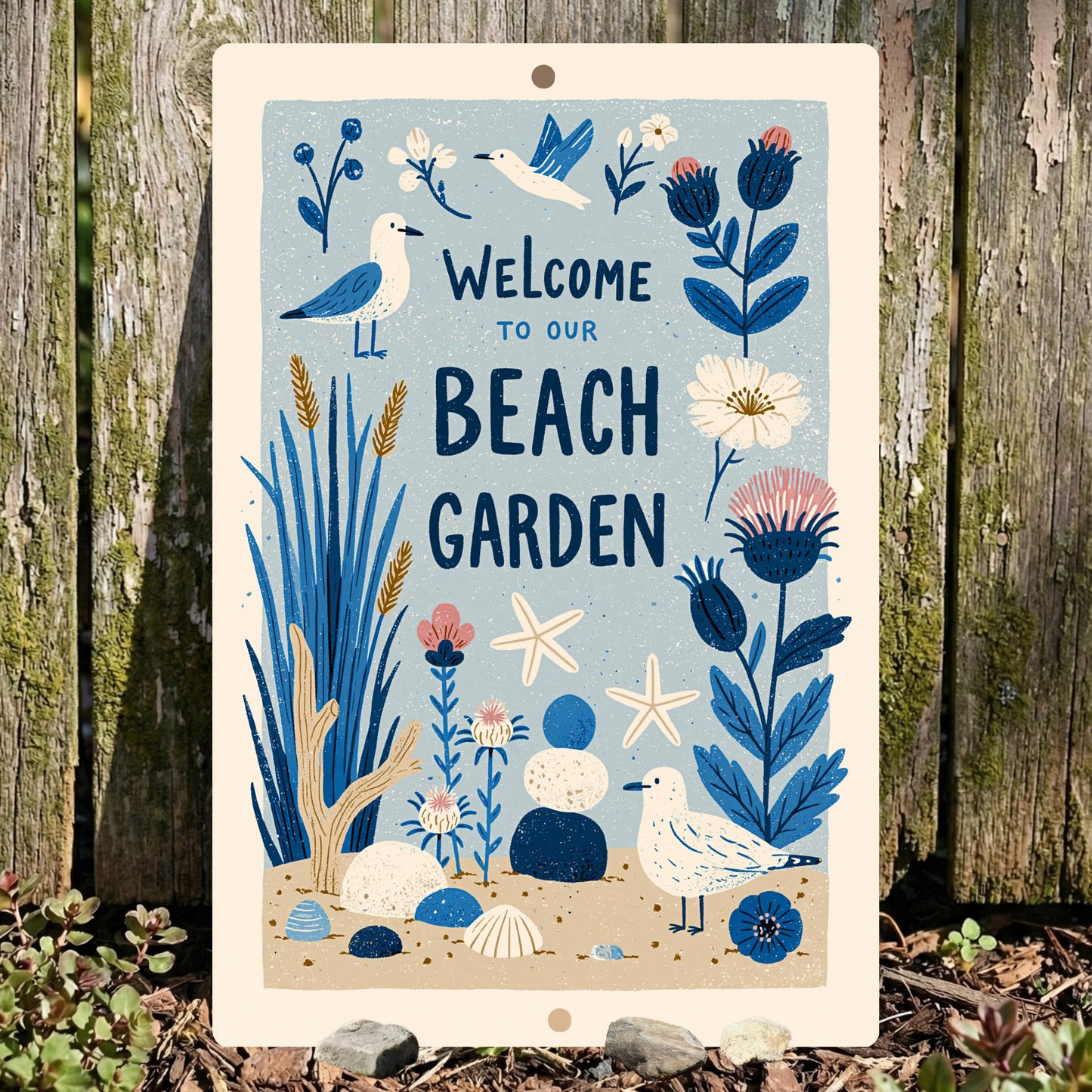 Beach Garden Metal Sign