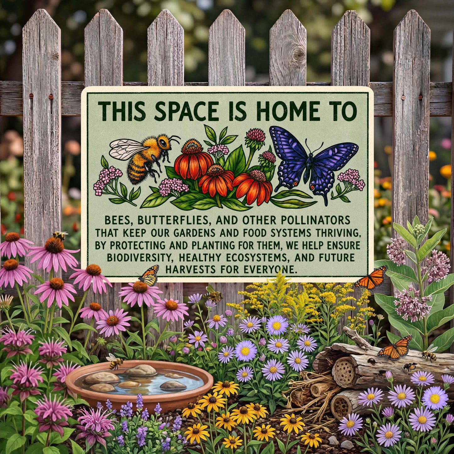 Butterfly Habitat Garden Sign