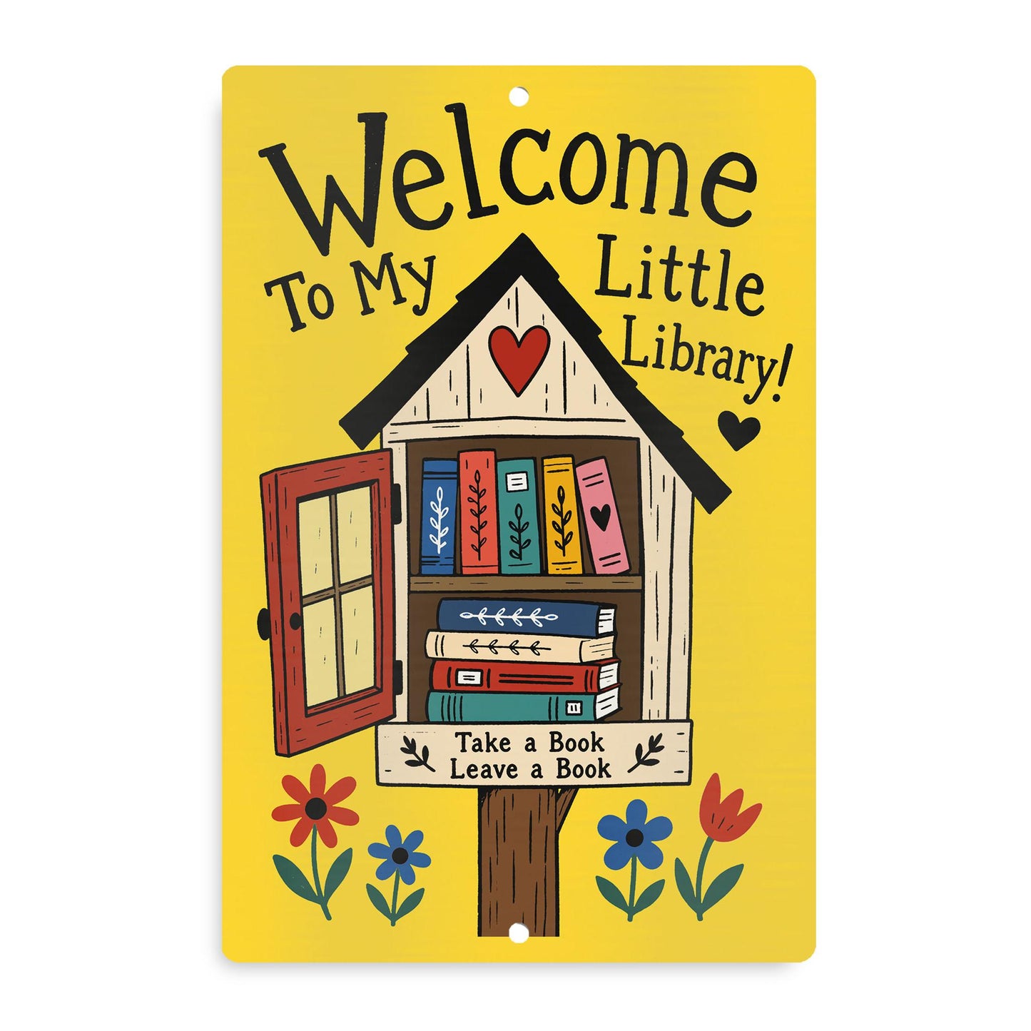 Welcome to my Library Metal Sign - Outdoor Yard Art Decor - Gift for Librarians