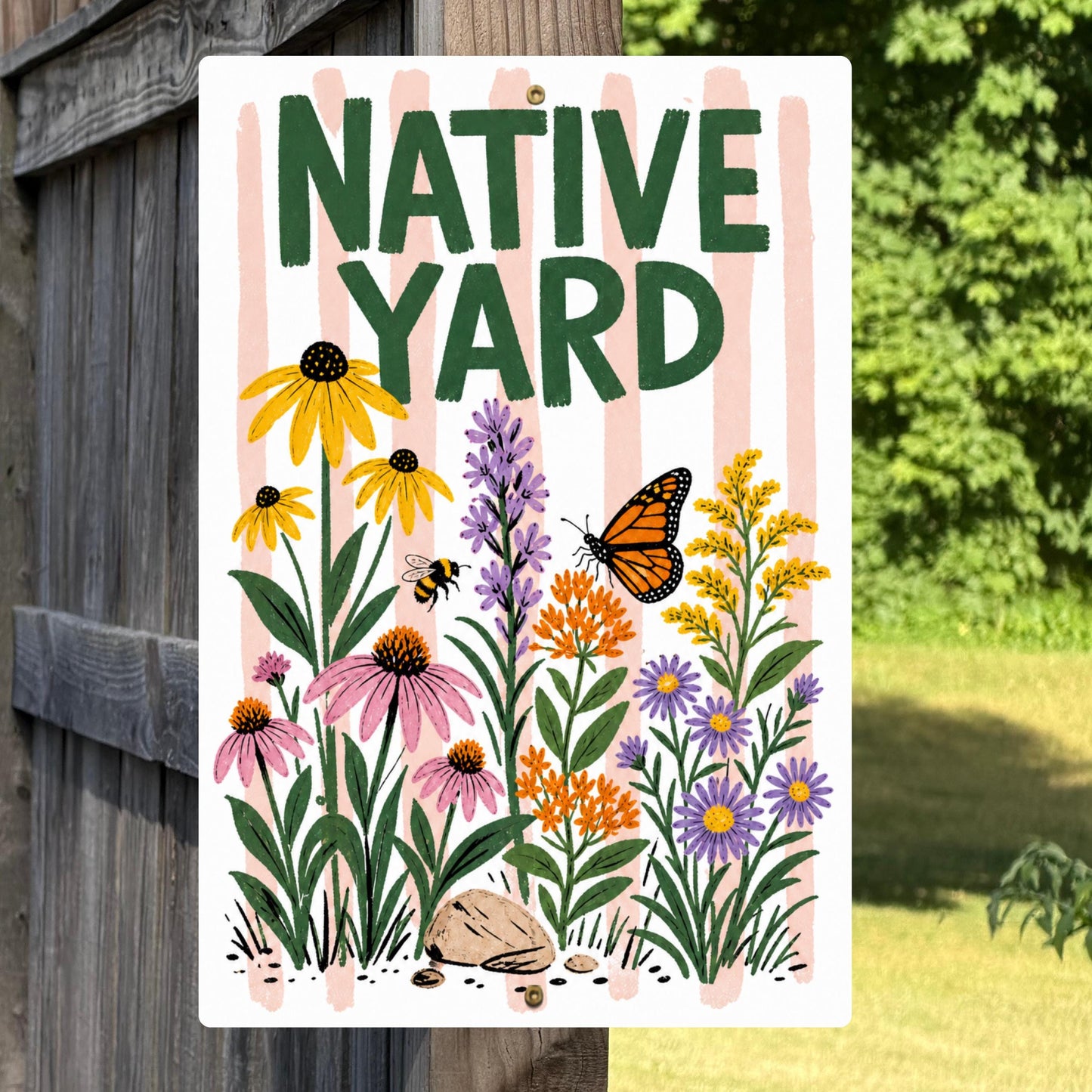 Native Yard Metal Sign