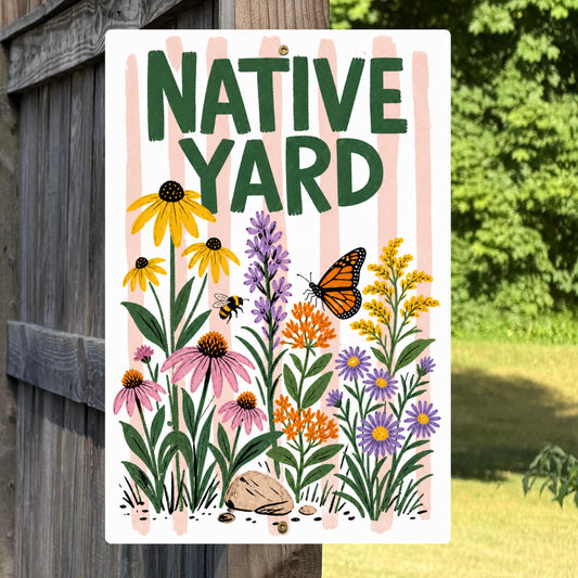 Native Yard Metal Sign