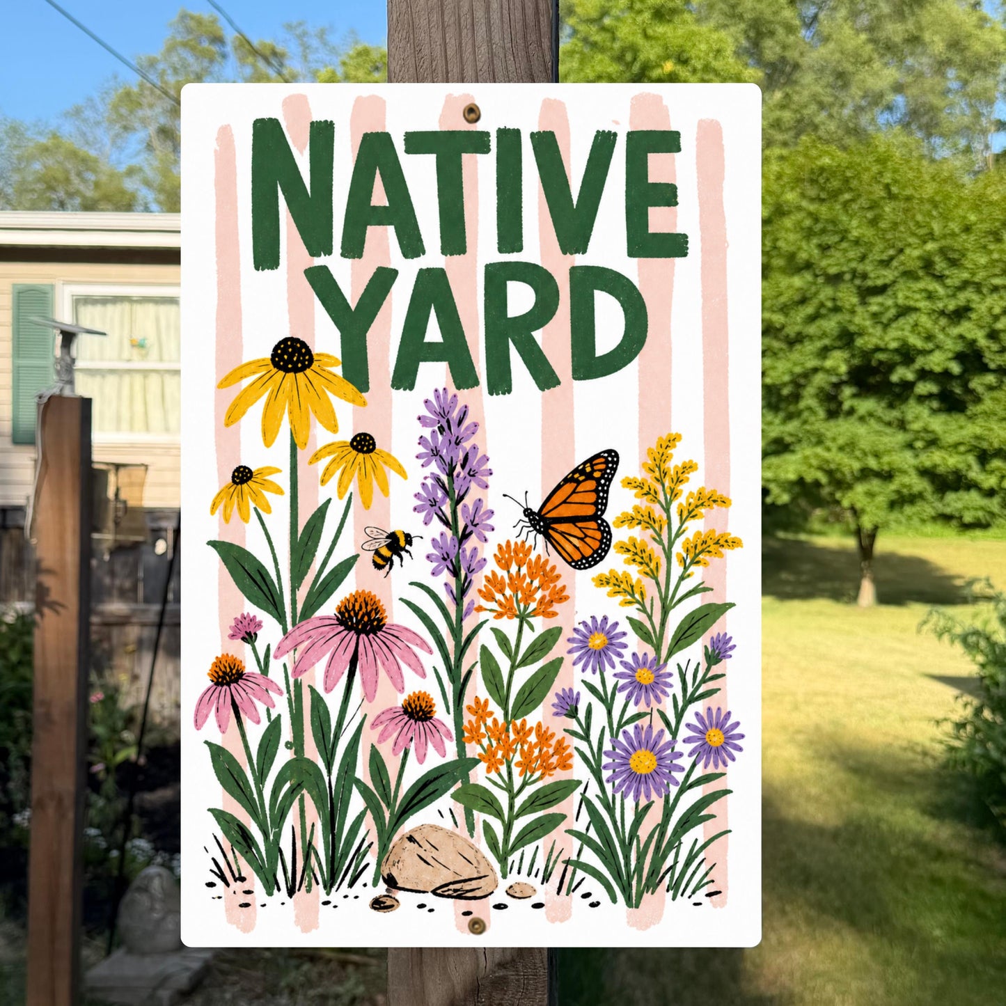 Native Yard Metal Sign