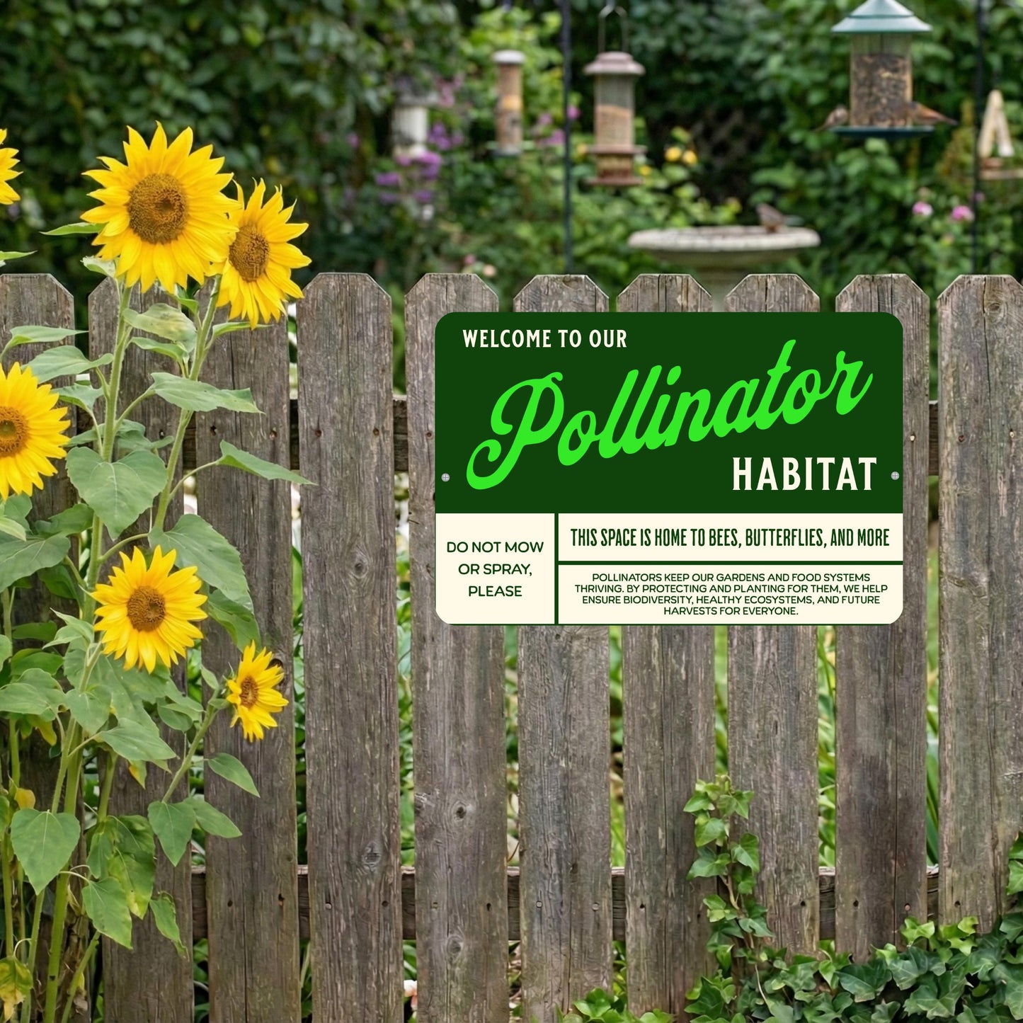 Welcome to Our Pollinator Habitat Metal Sign