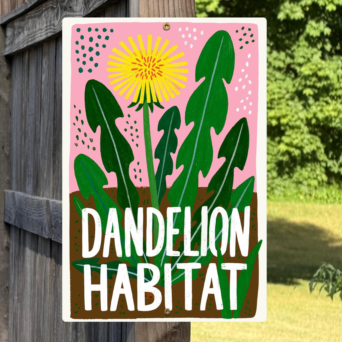 Dandelion Habitat Metal Sign