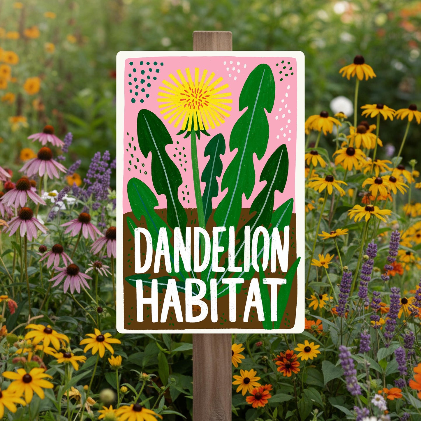 Dandelion Habitat Metal Sign