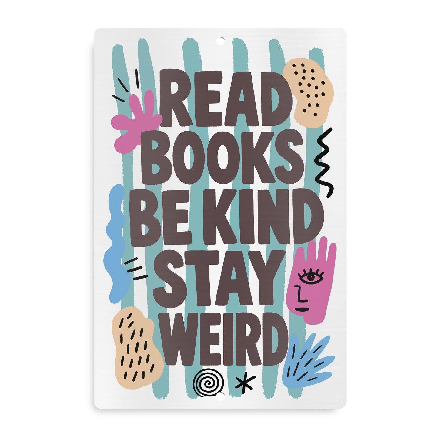 Abstract Read Books Metal Sign - Outdoor Yard Art Decor - Gift for Librarian