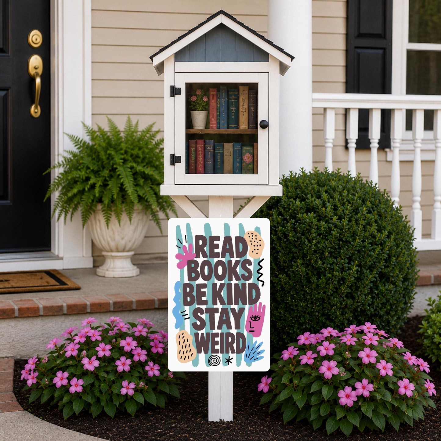 Abstract Read Books Metal Sign - Outdoor Yard Art Decor - Gift for Librarian