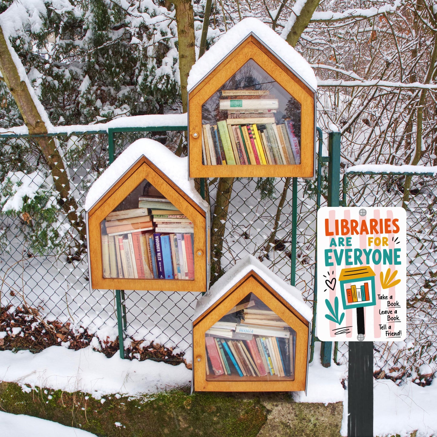 Libraries Are For Everyone Metal Sign - Outdoor Yard Art Decor - Gift for Librarian