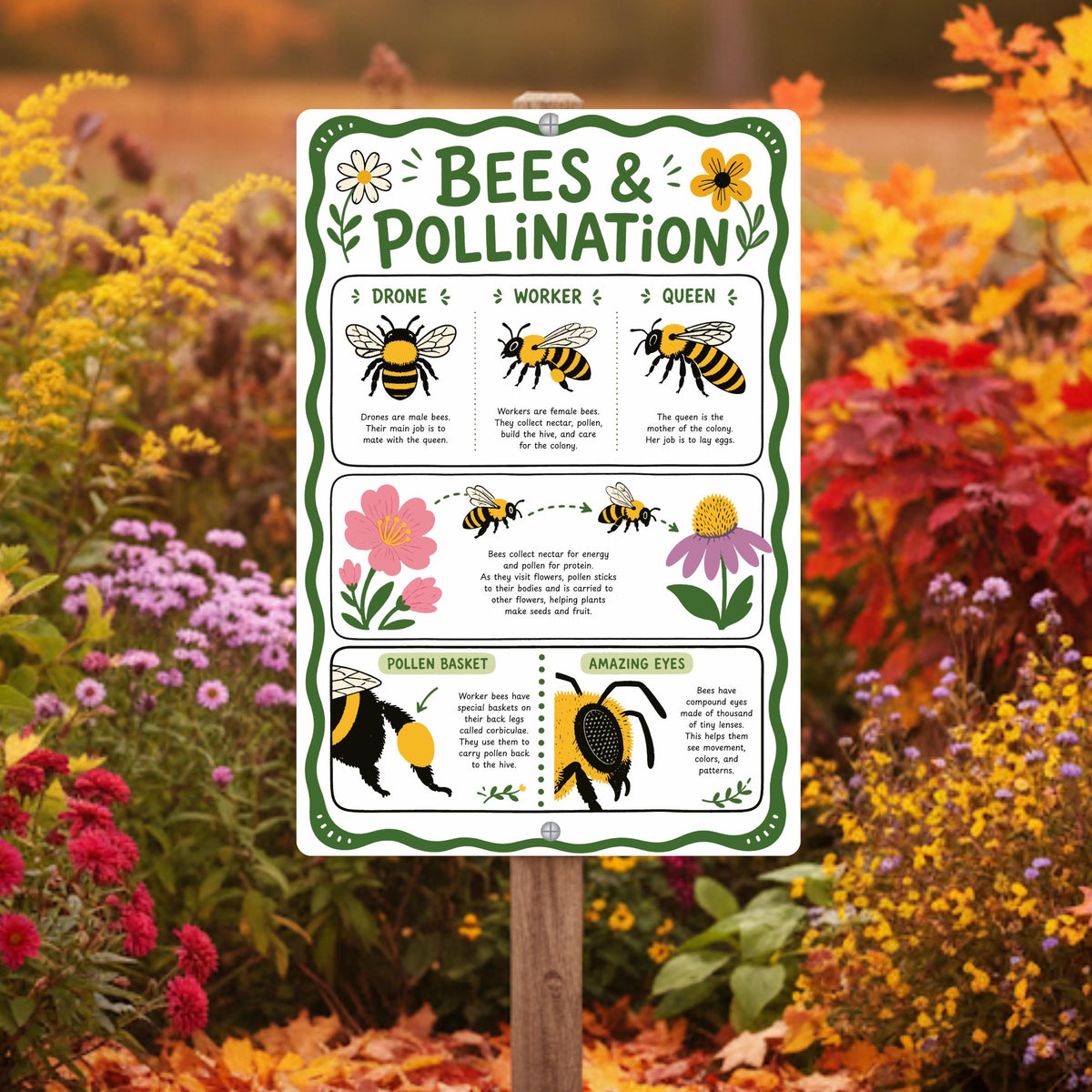 Bees & Pollination Metal Sign