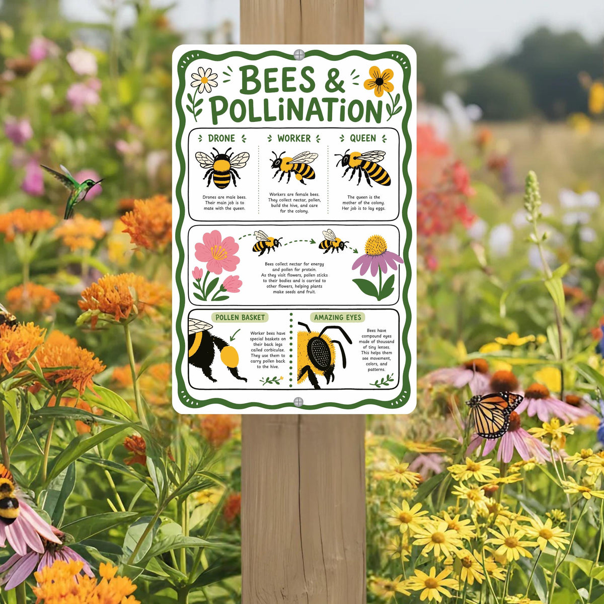 Bees & Pollination Metal Sign