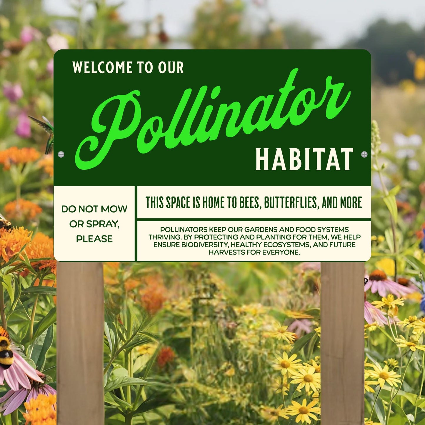 Welcome to Our Pollinator Habitat Metal Sign