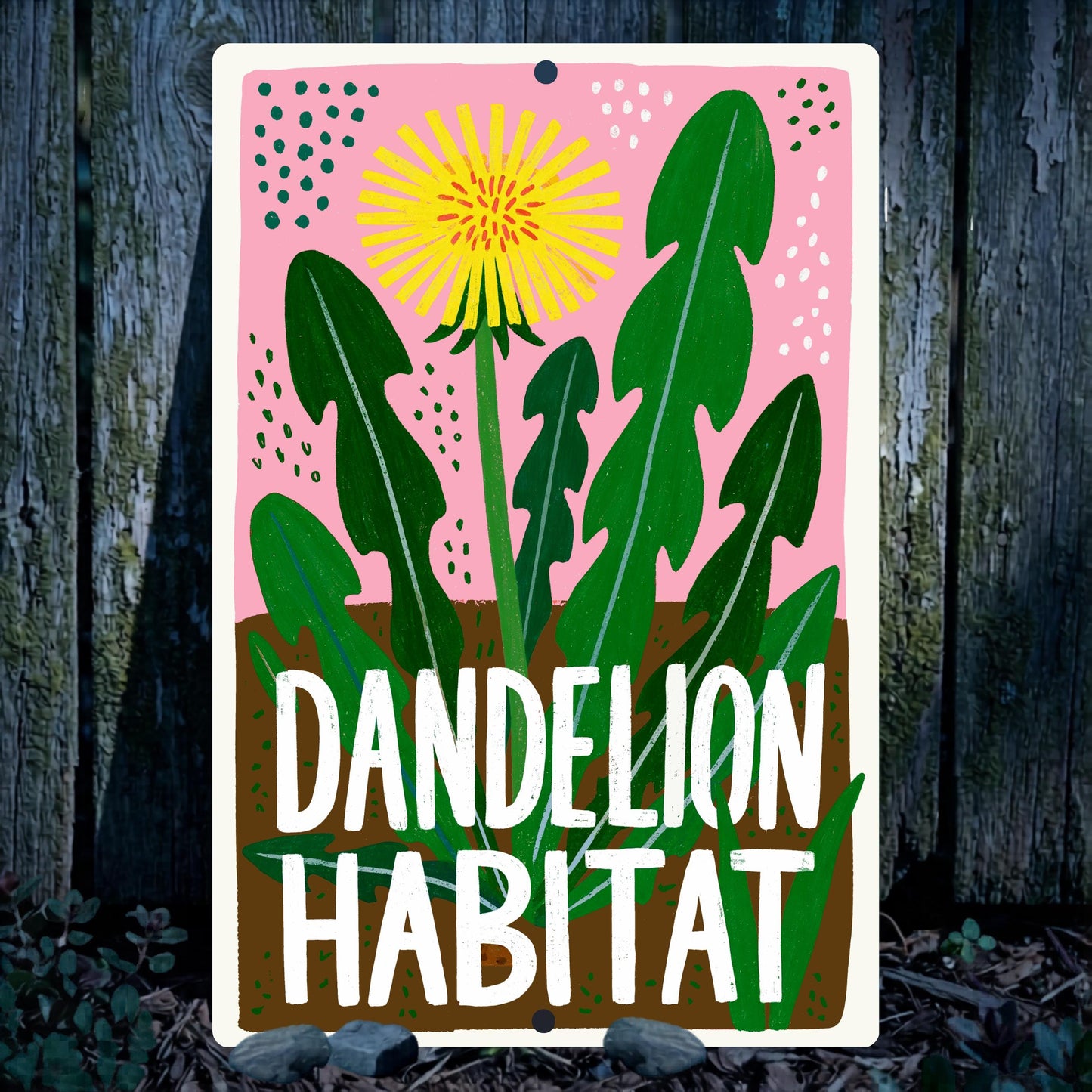 Dandelion Habitat Metal Sign