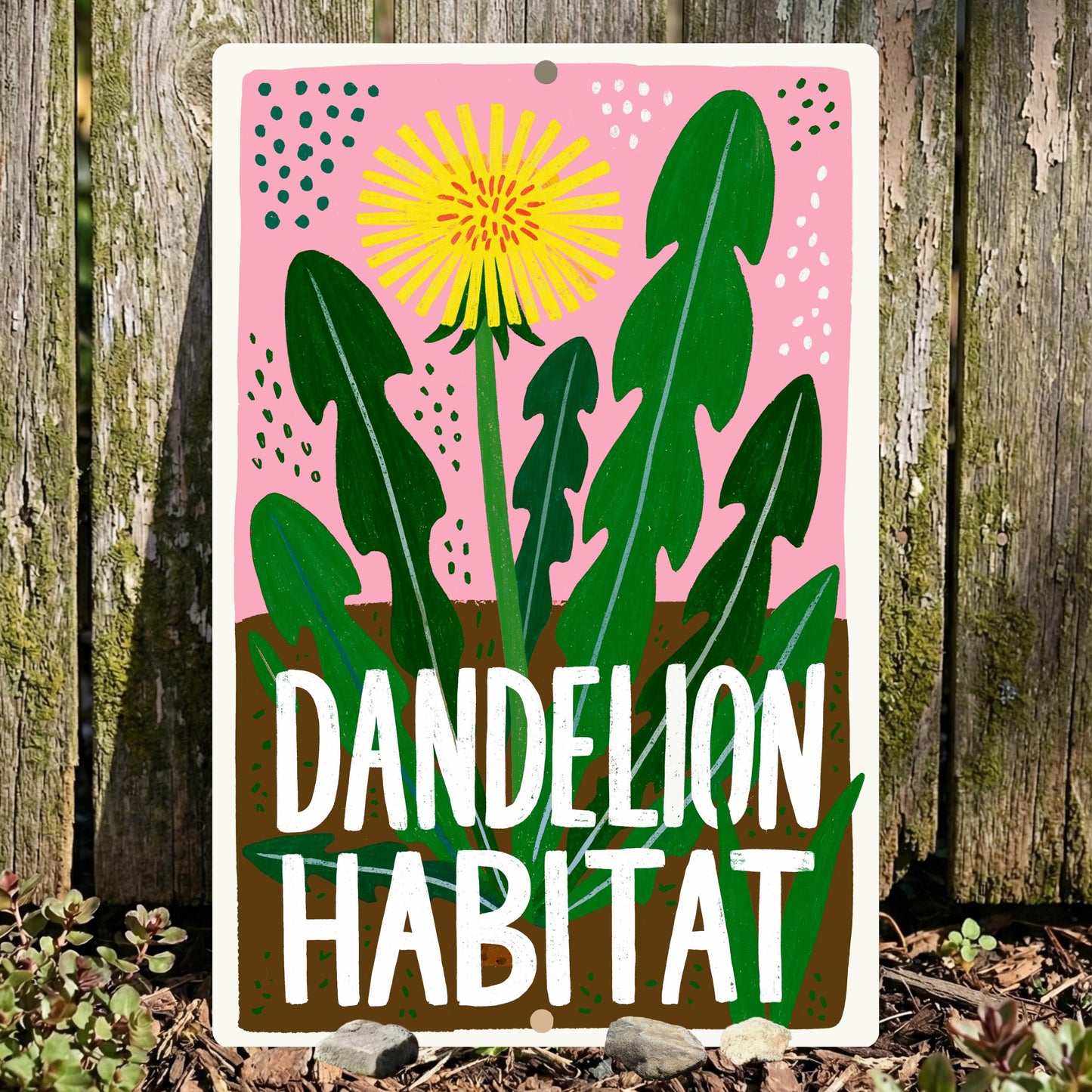 Dandelion Habitat Metal Sign