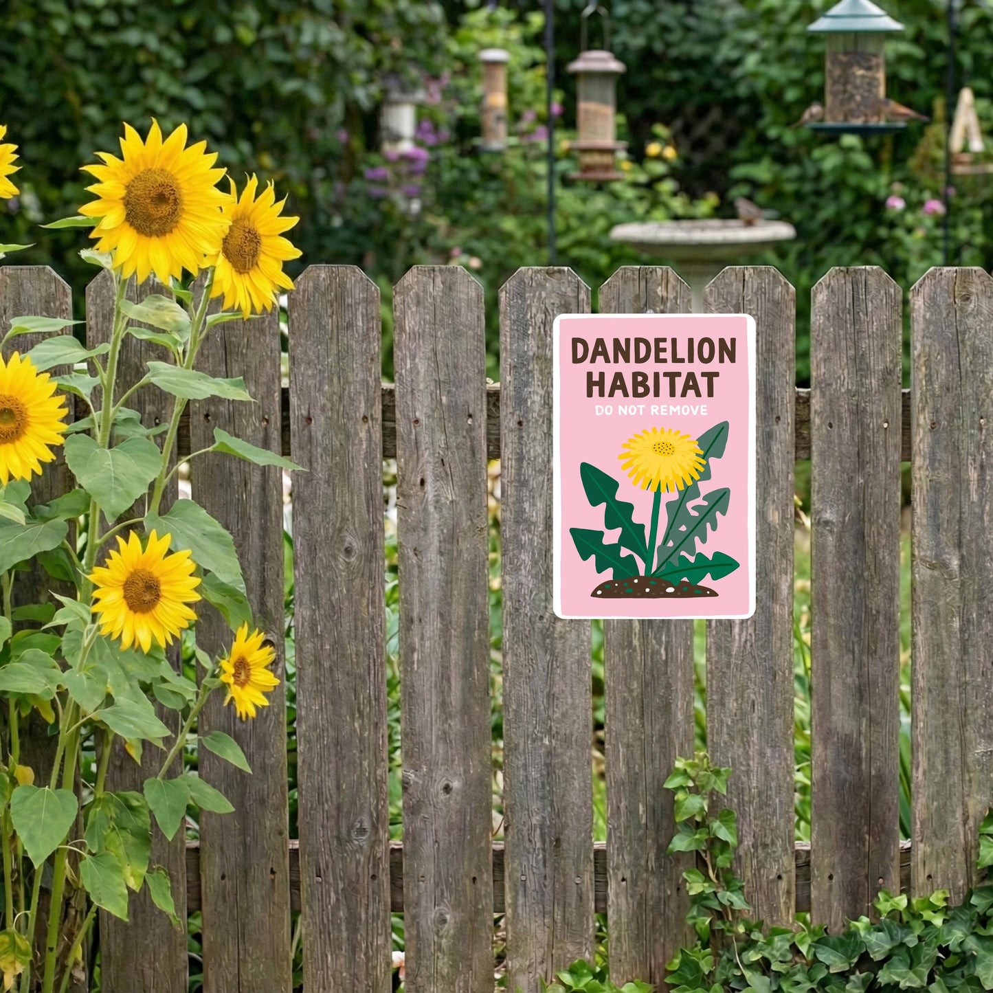Dandelion Habitat Do Not Remove Metal Sign