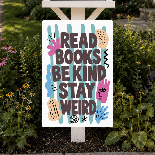 Abstract Read Books Metal Sign