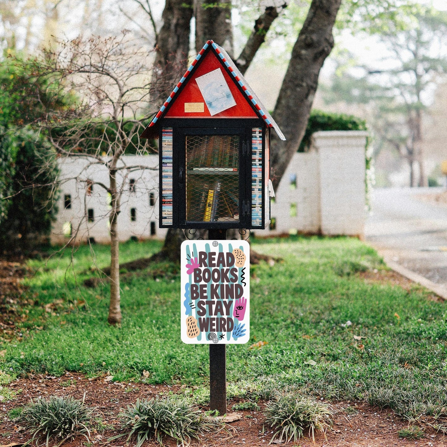 Abstract Read Books Metal Sign - Outdoor Yard Art Decor - Gift for Librarian