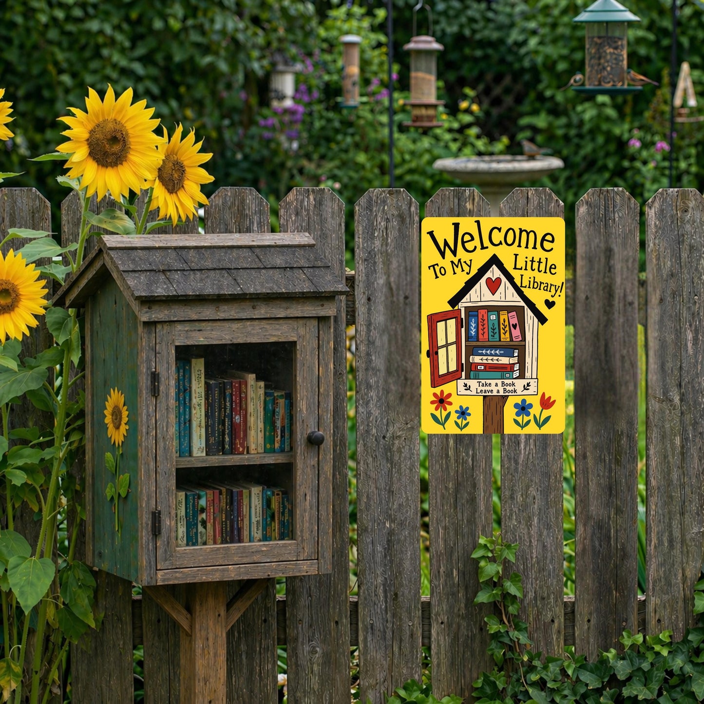 Welcome to my Library Metal Sign - Outdoor Yard Art Decor - Gift for Librarians