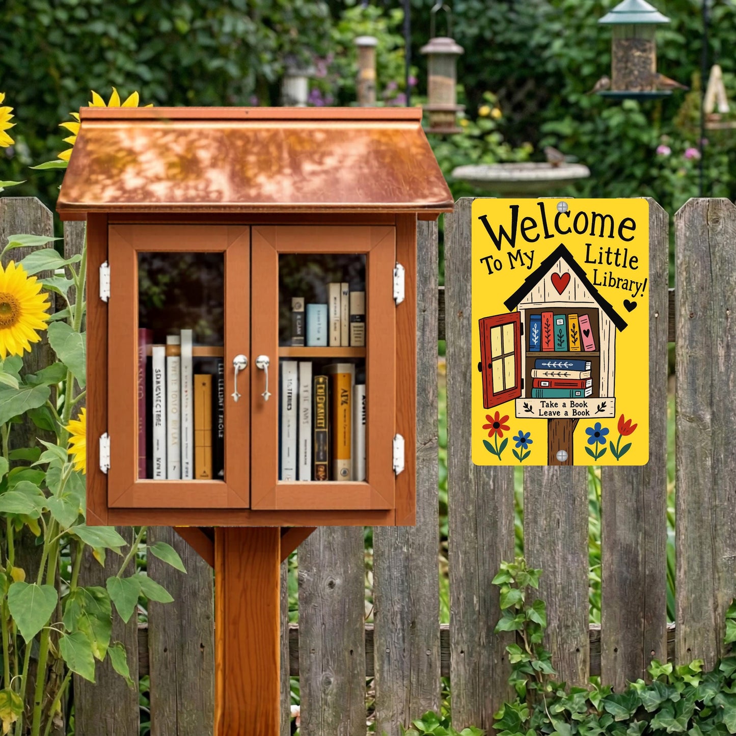 Welcome to my Library Metal Sign - Outdoor Yard Art Decor - Gift for Librarians