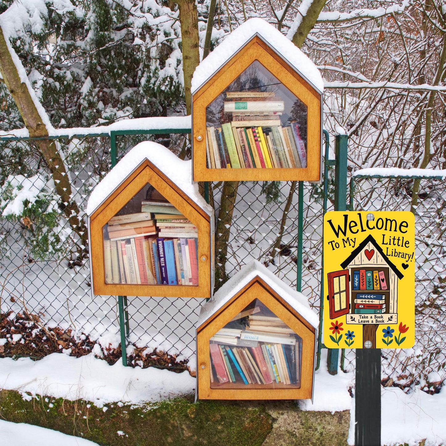 Welcome to my Library Metal Sign - Outdoor Yard Art Decor - Gift for Librarians