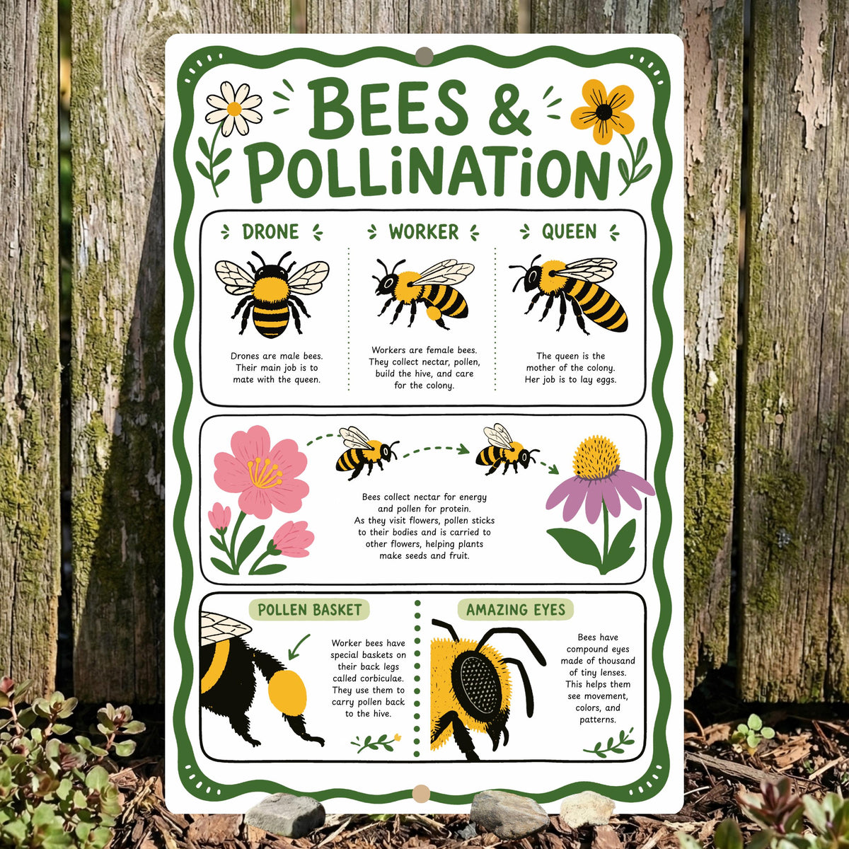 Bees & Pollination Metal Sign