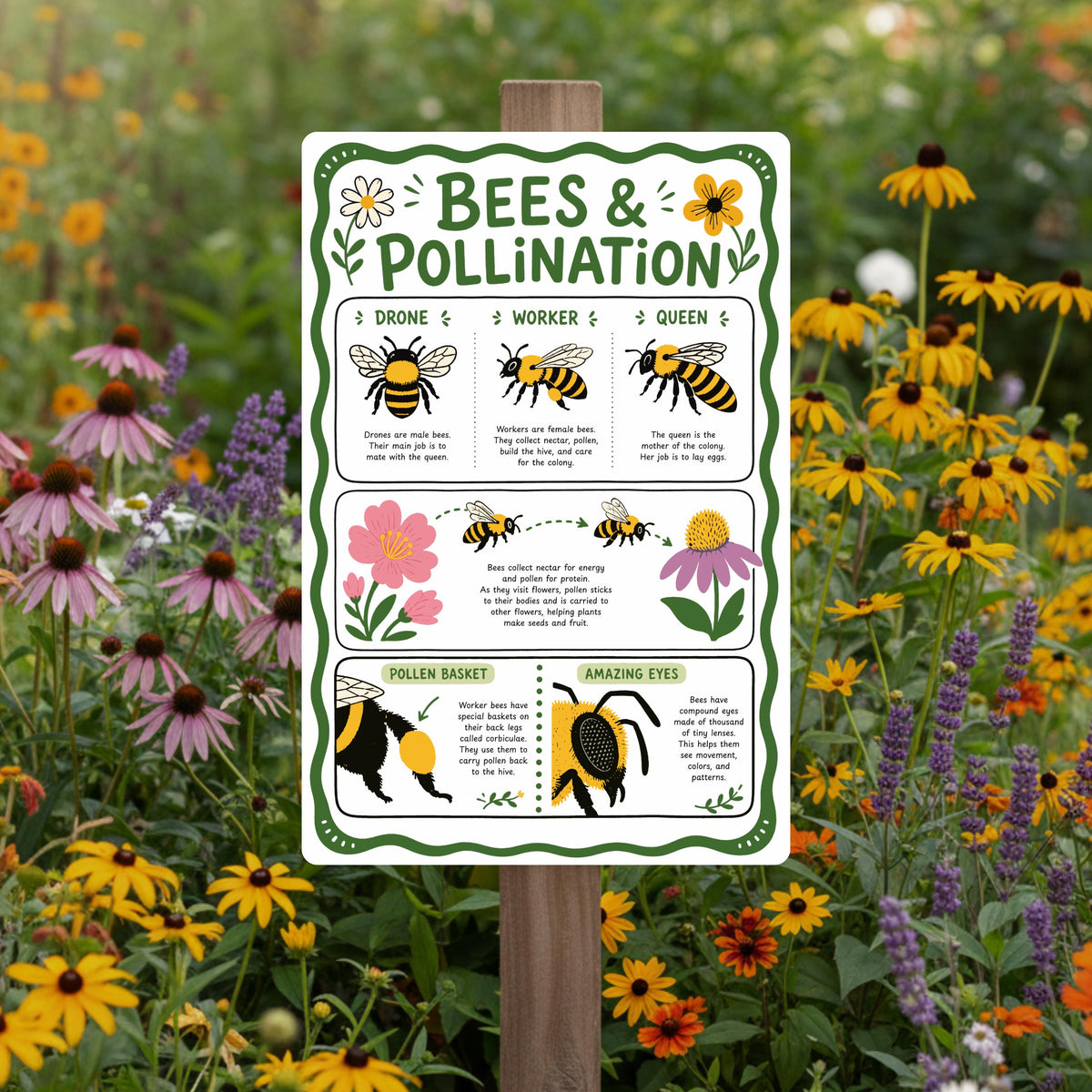 Bees & Pollination Metal Sign