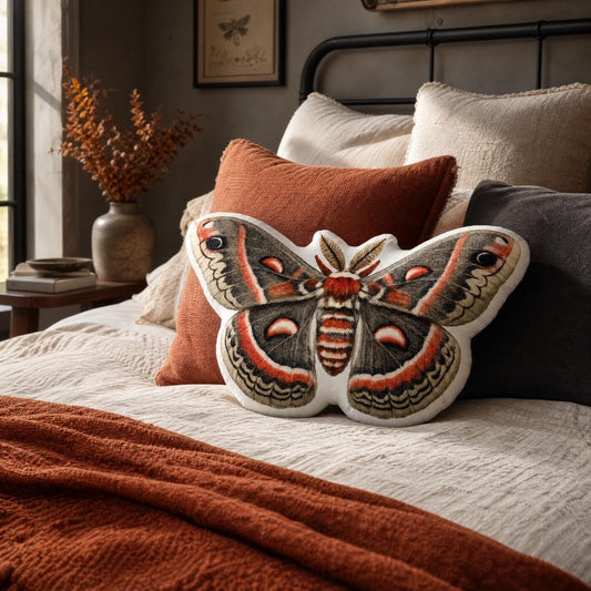 Cecropia Moth Pillow, 10x10 16x16 22x22, Whimsigoth Decor